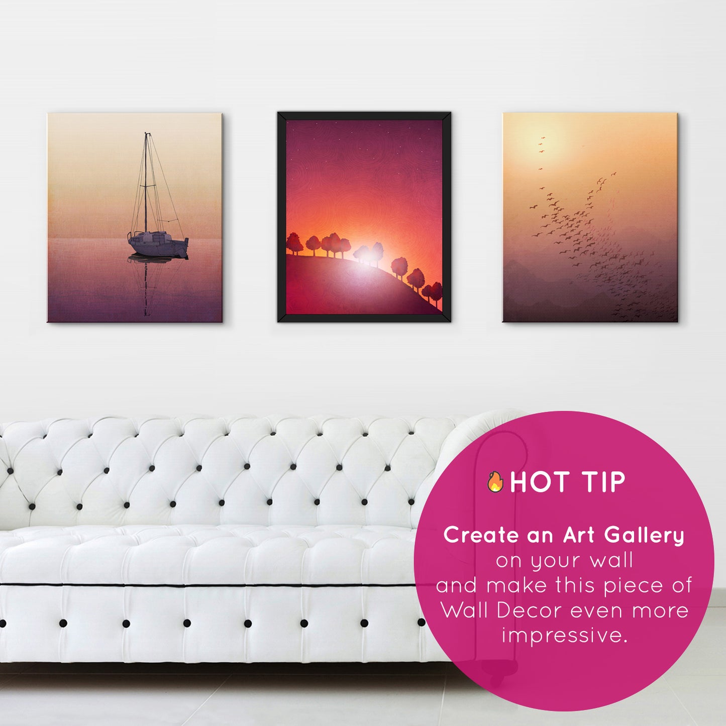 First streak of dawn (red) - Canvas Art Print