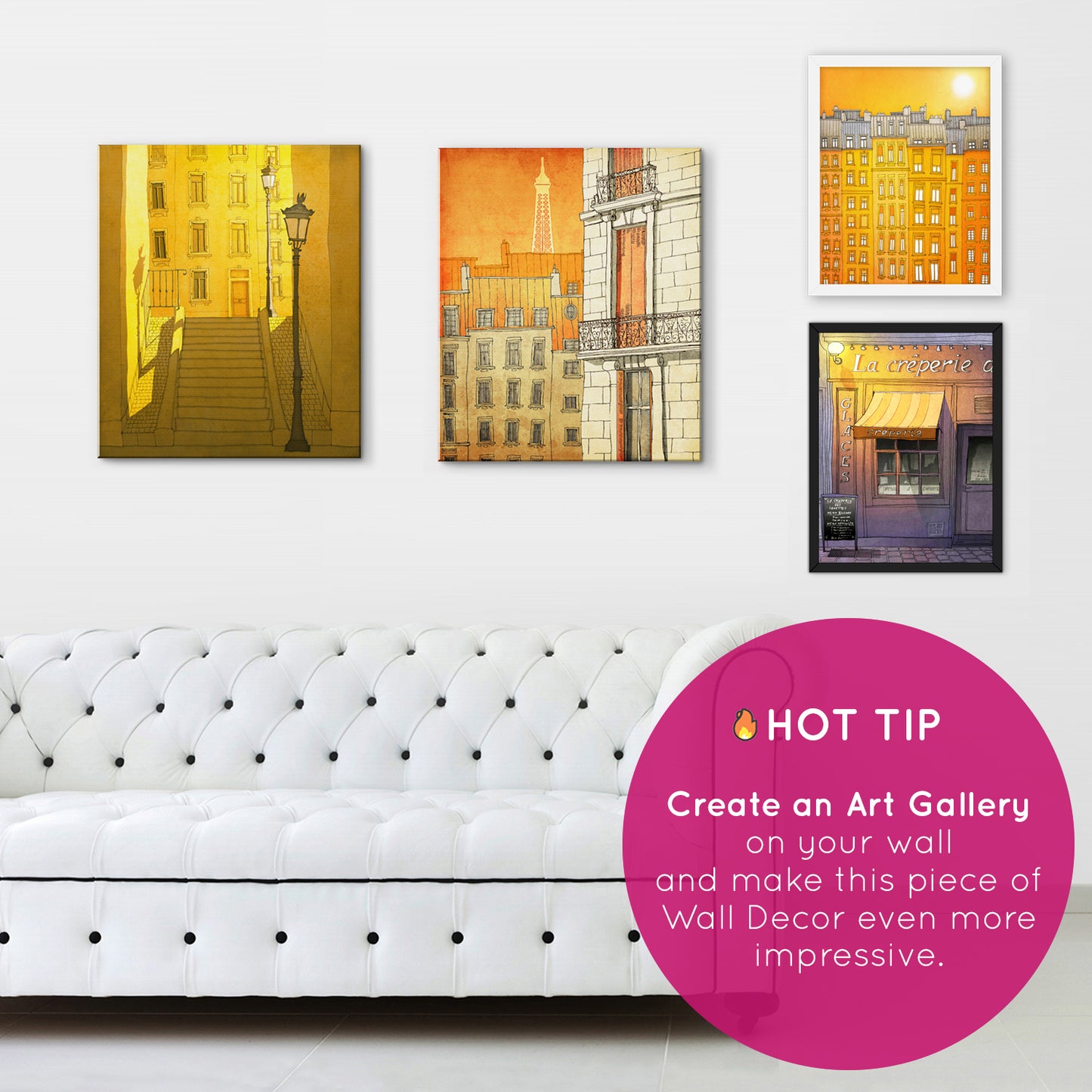 Bonjour Paris - Canvas Art Print