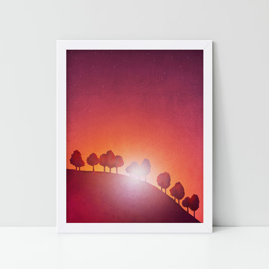 First streak of dawn (red) - Framed Art Print