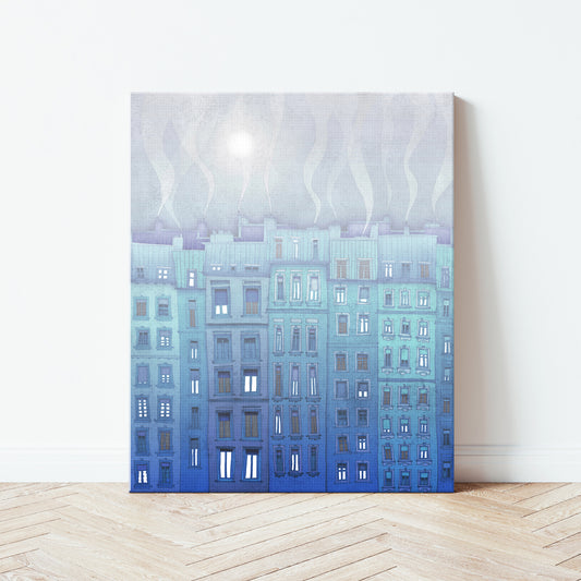 Foggy day in Paris - Canvas Art Print