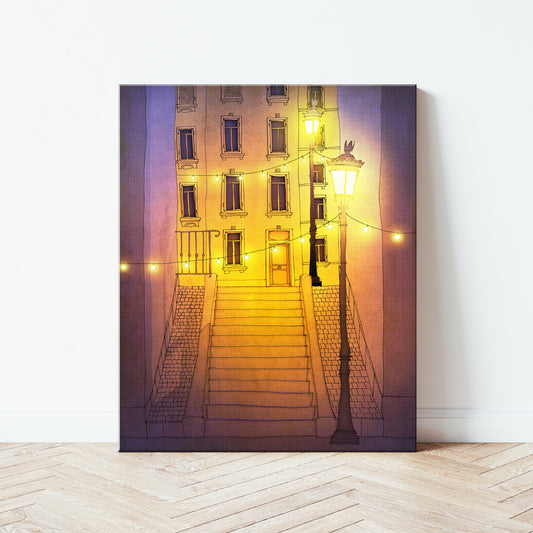 Night walking (purple) - Canvas Art Print