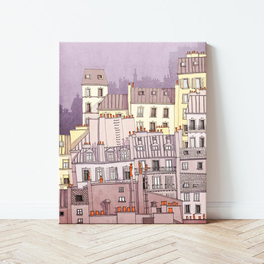 Paris Montmartre (purple) - Canvas Art Print