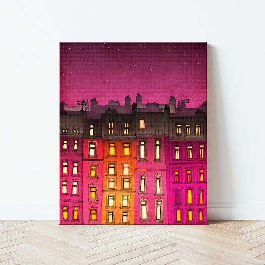 Paris Red facade - Canvas Art Print
