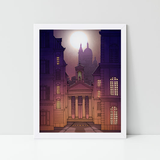 Sacre Coeur (deep purple) - Framed Art Print