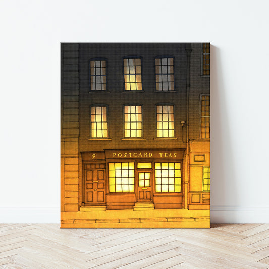 London Postcard Teas (night) - Canvas Art Print