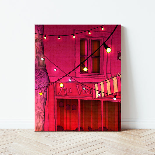 Au vieux Paris (night) - Canvas Art Print