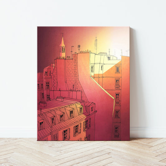 In an old house in Paris (red) - Canvas Art Print