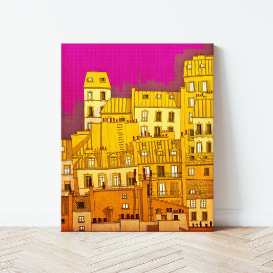 Paris Montmartre (colored version) - Canvas Art Print