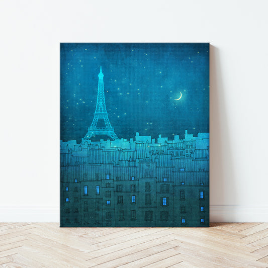 The Eiffel tower in Paris (vertical) - Canvas Art Print