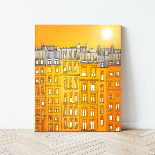 Paris, Yellow facade (vertical) - Canvas Art Print
