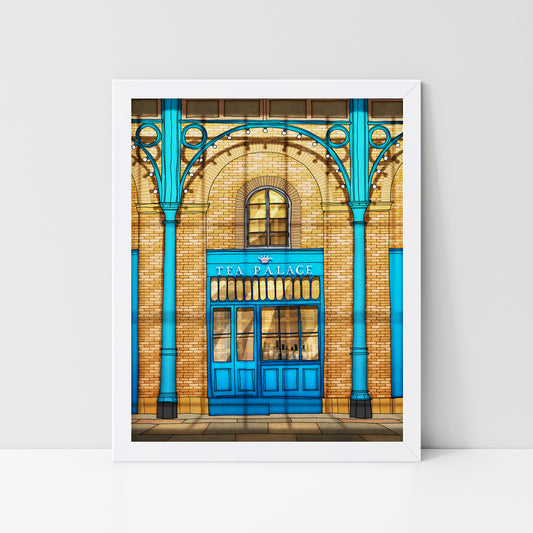 London, Tea Palace (blue version) - Framed Art Print