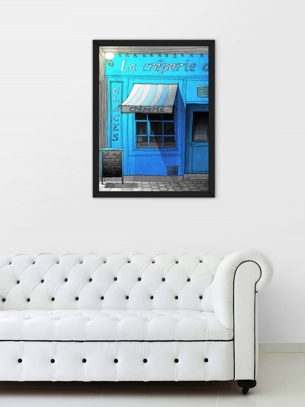 La Creperie (blue) - Framed Art Print