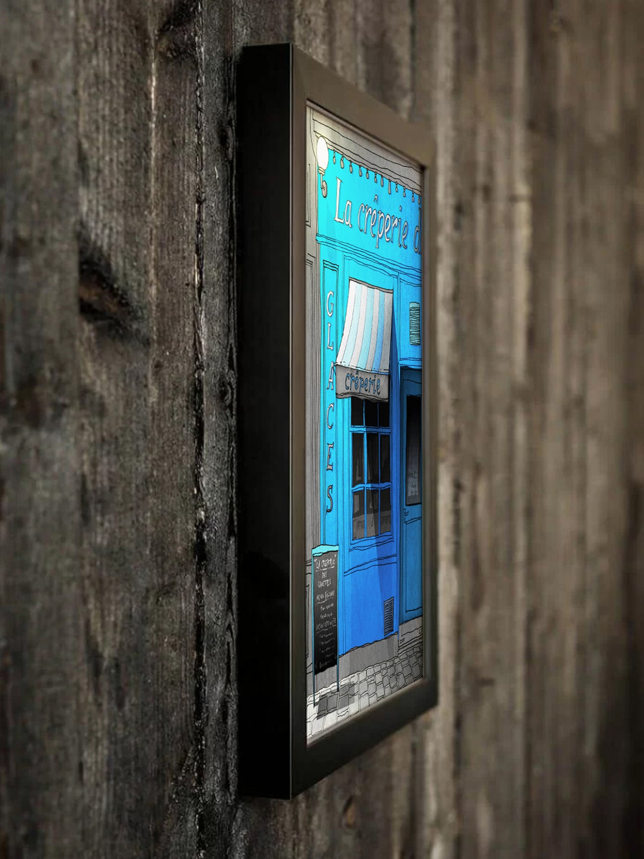 La Creperie (blue) - Framed Art Print