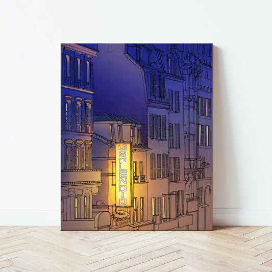 Good morning Paris (purple) - Canvas Art Print