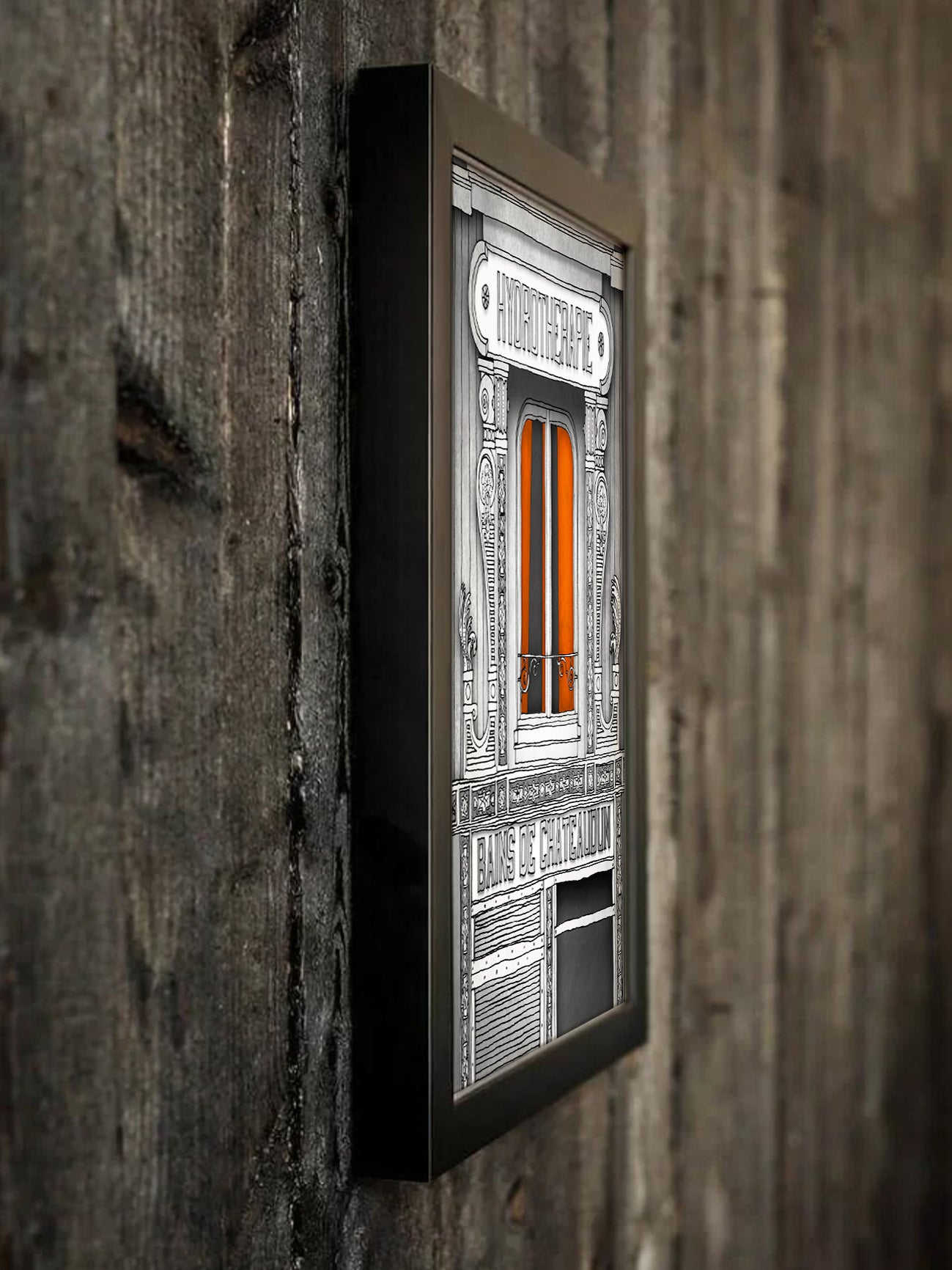 Hydrotherapie (black and white) - Framed Art Print