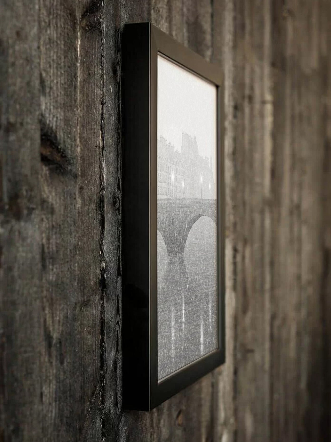 Ile Saint Louis (grey) - Framed Art Print