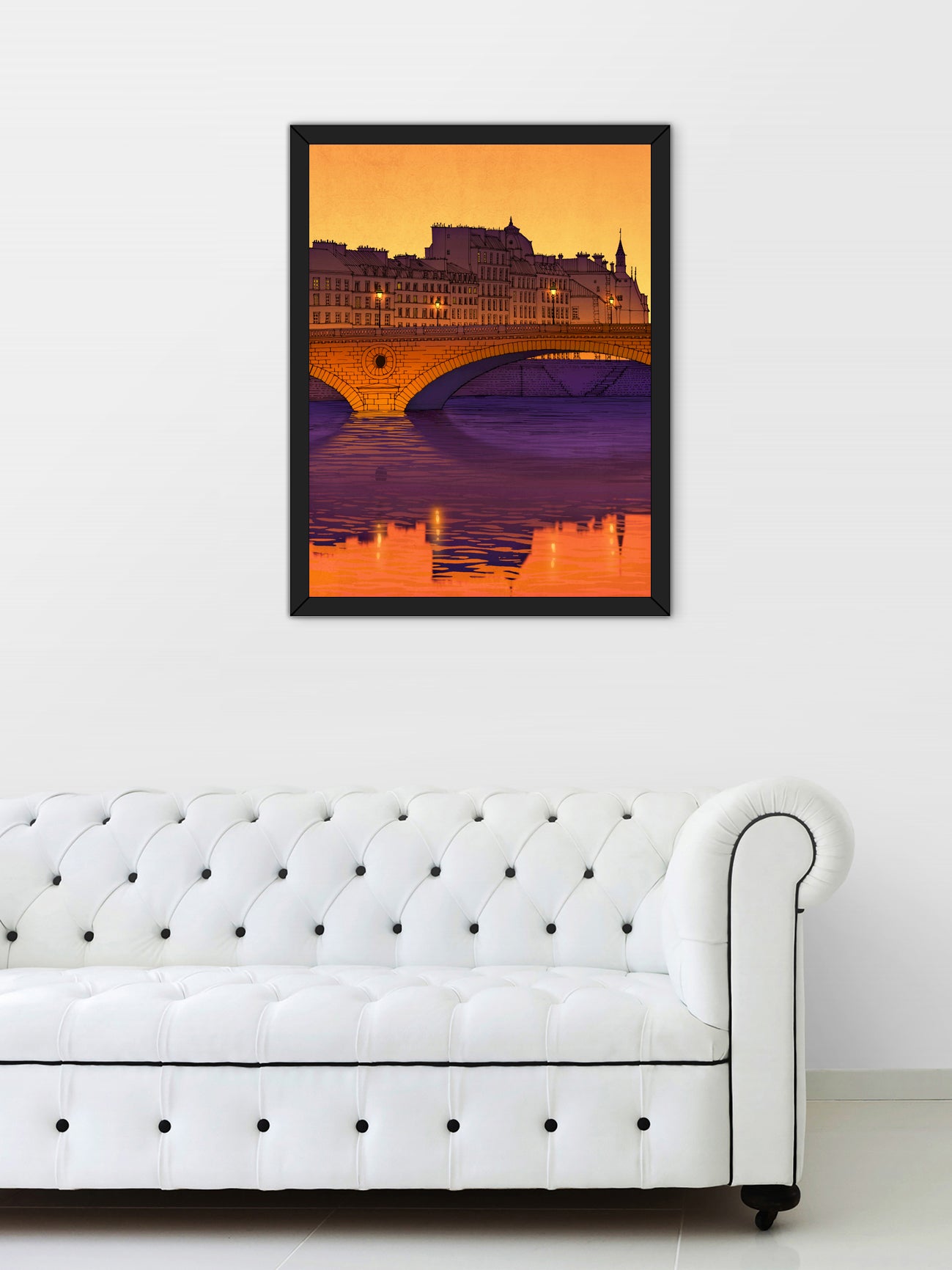 Ile Saint Louis (purple) - Framed Art Print