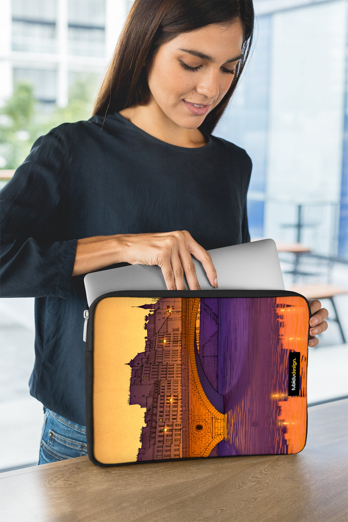 Ile Saint Louis (purple) - Illustrated Laptop Sleeve