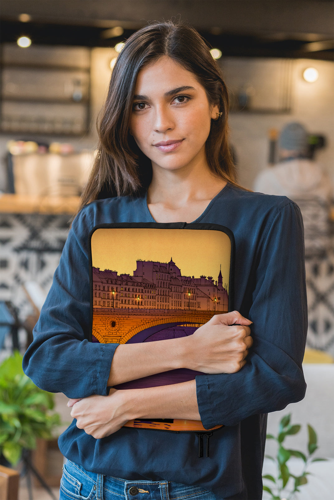 Ile Saint Louis (purple) - Illustrated Laptop Sleeve