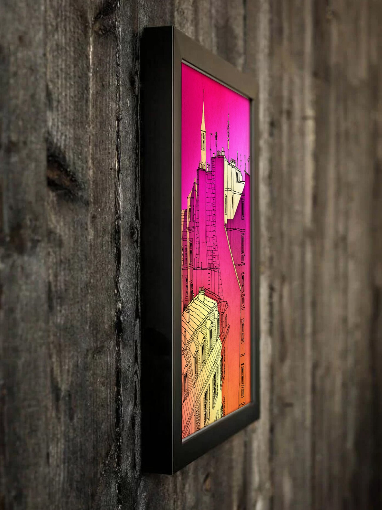 In an old house in Paris (pink) - Framed Art Print