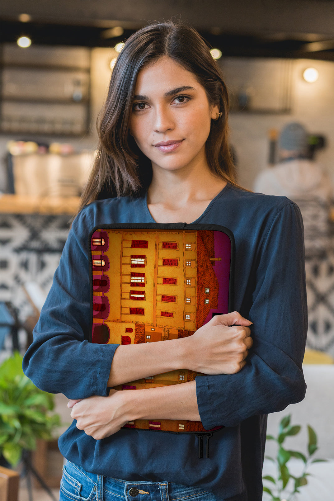 Italian facade (red) - Illustrated Laptop Sleeve