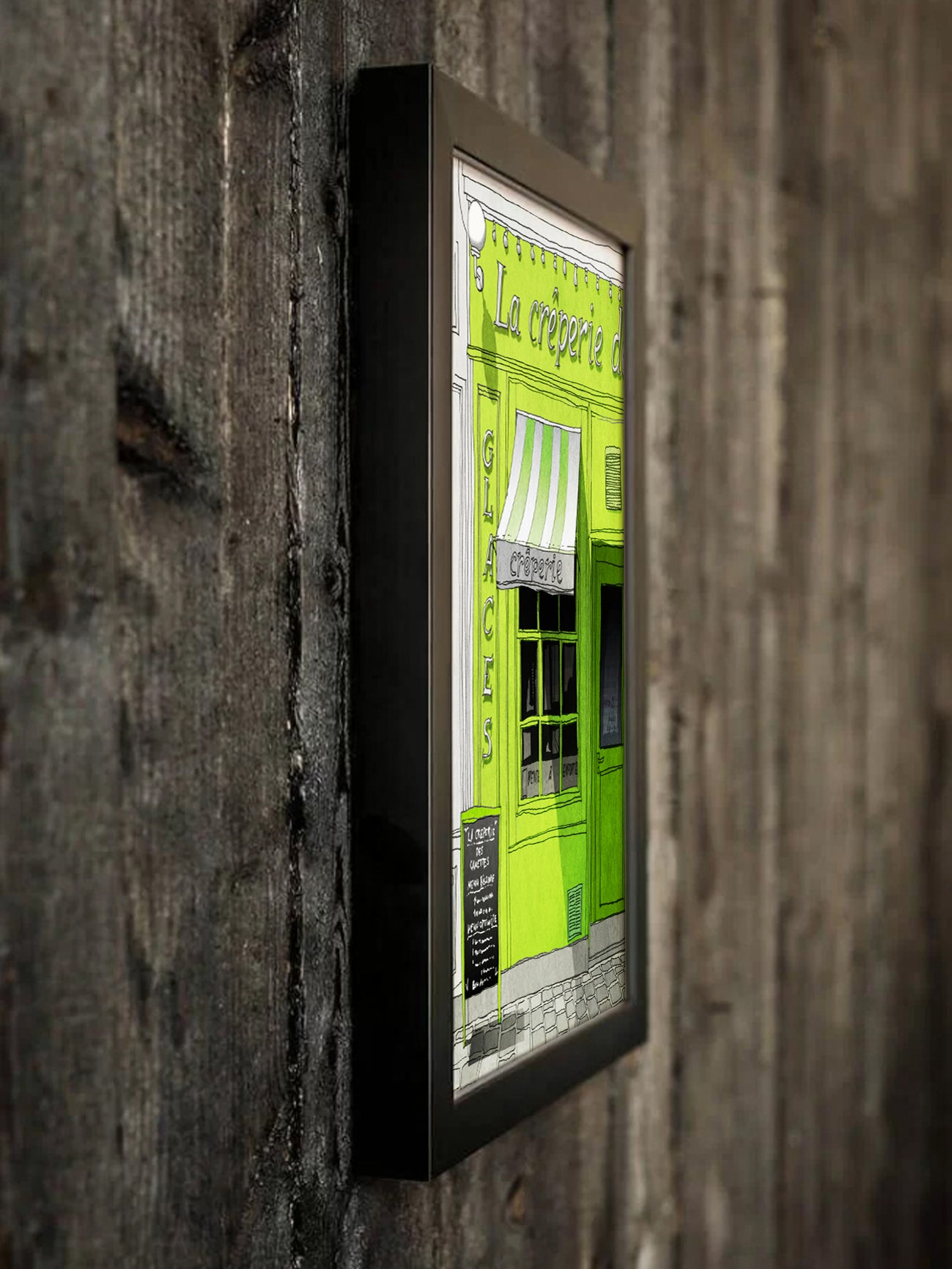 La Creperie (green) - Framed Art Print