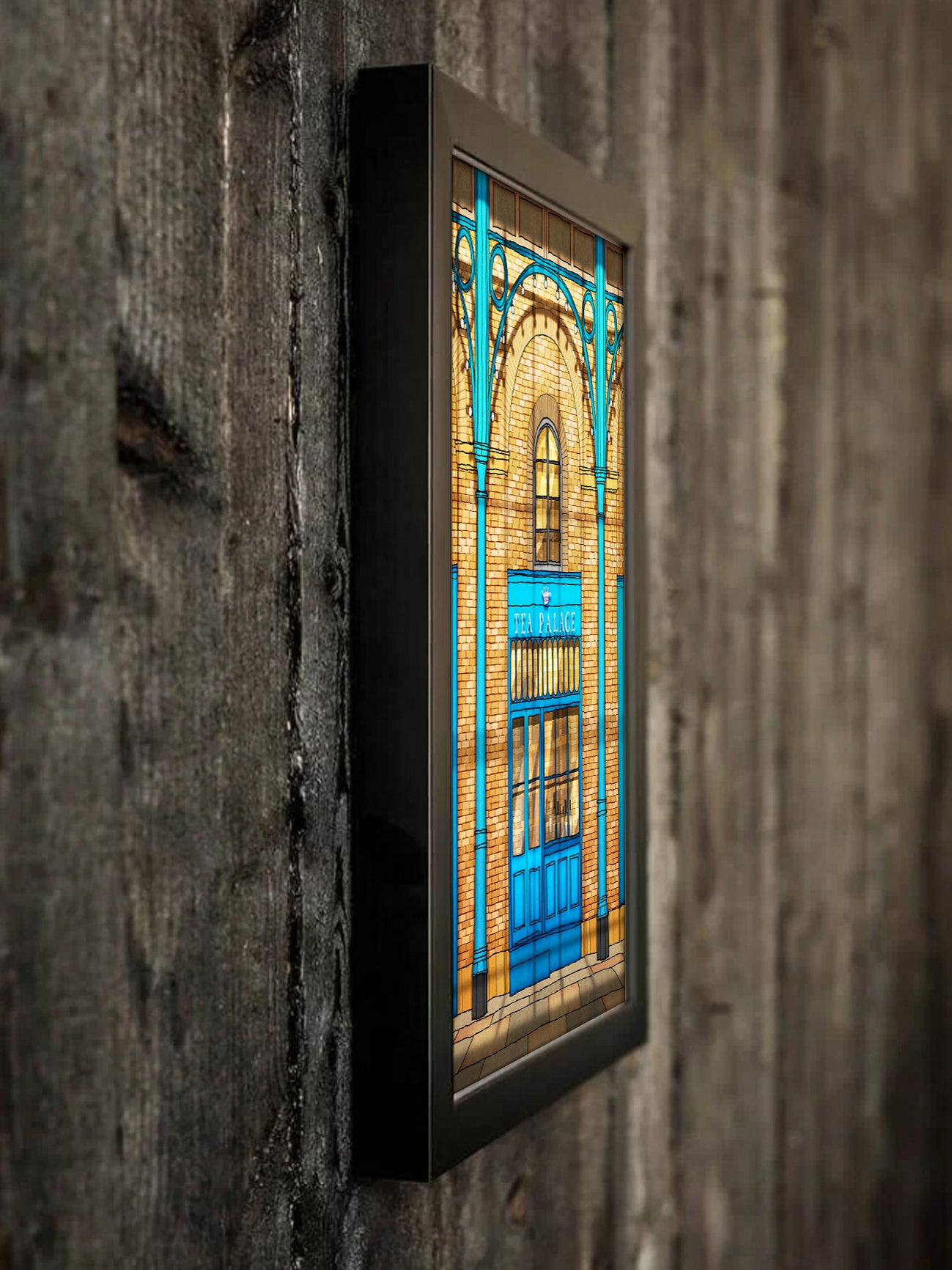 London, Tea Palace (blue version) - Framed Art Print