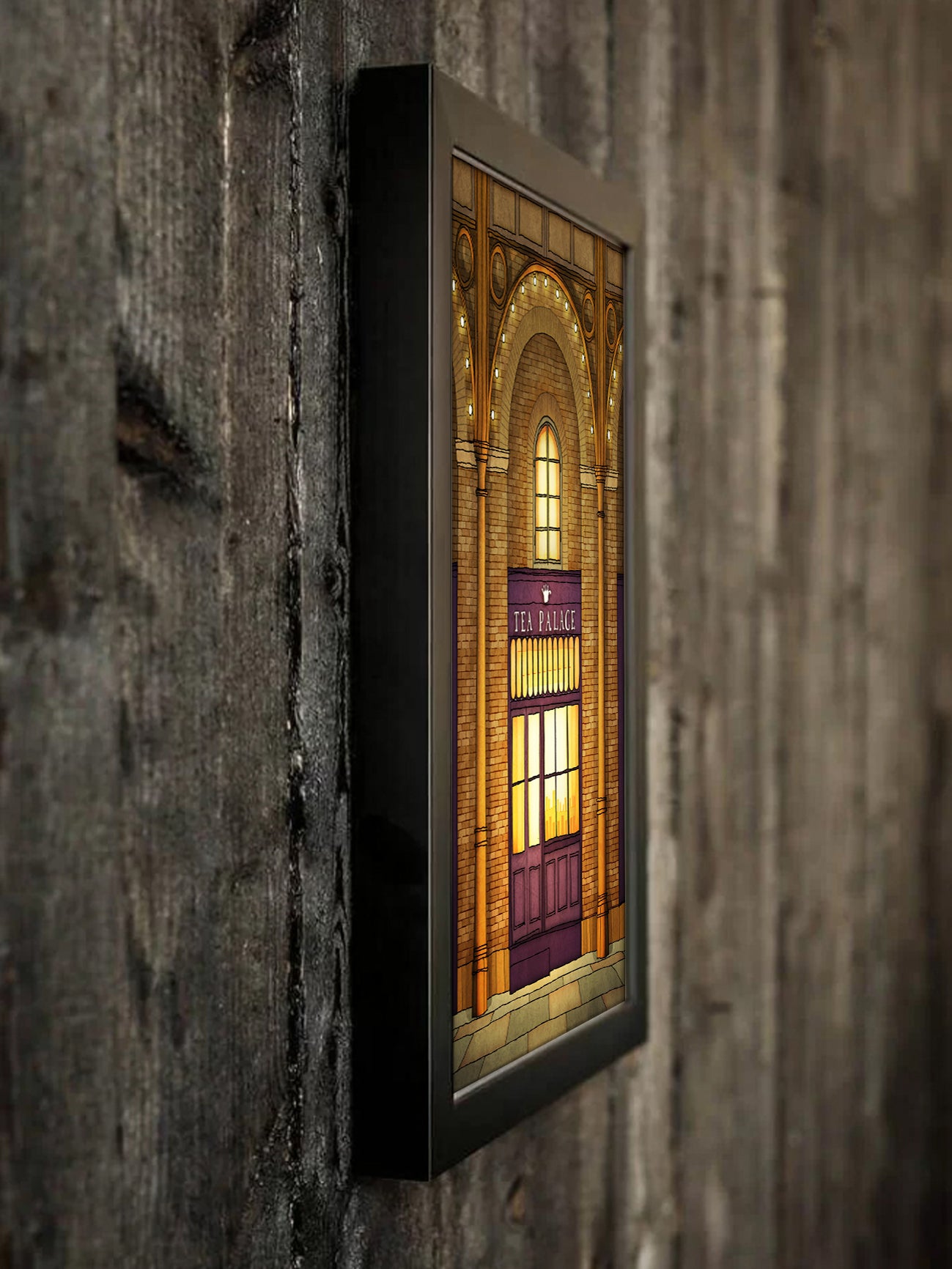 London, Tea Palace (night version) - Framed Art Print