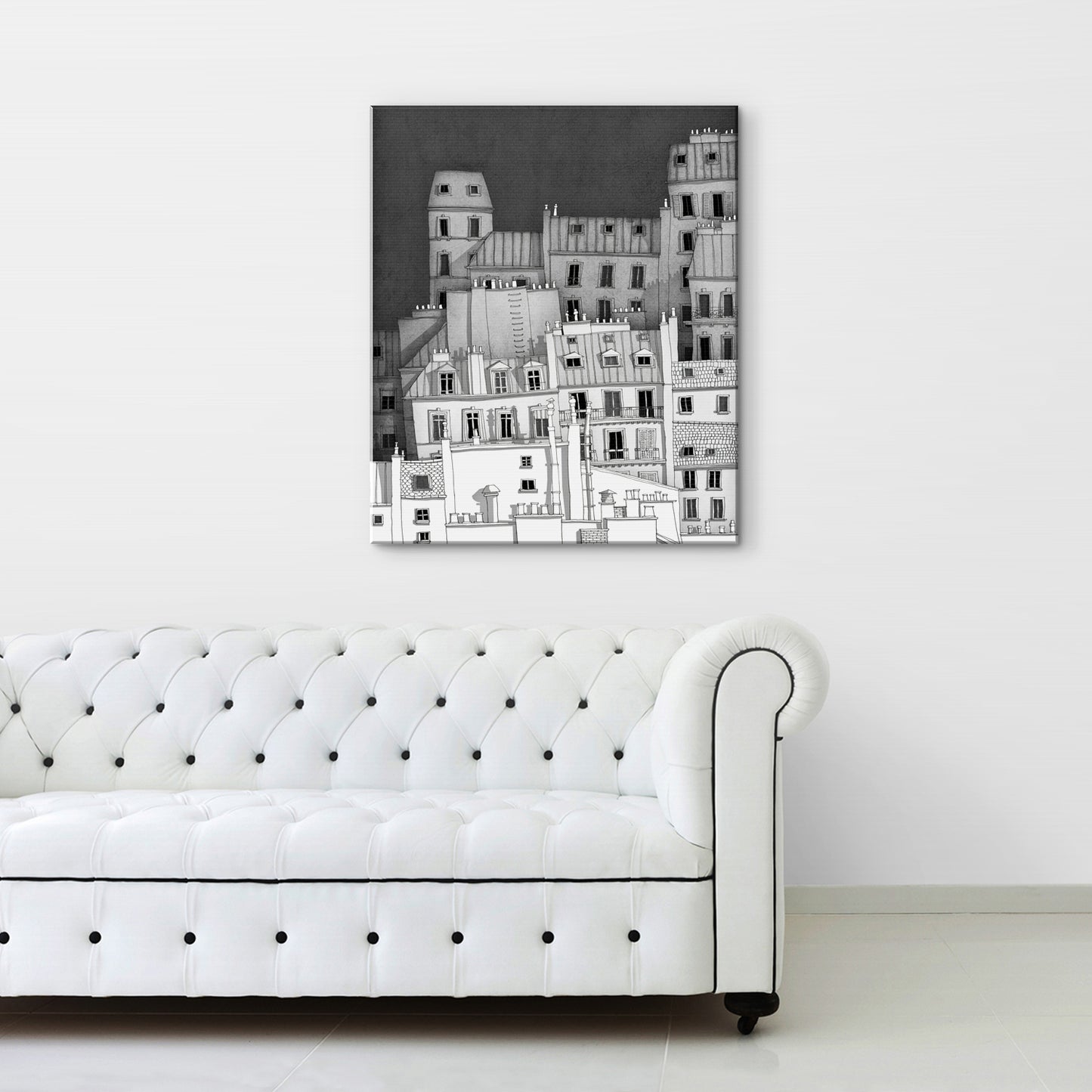 Paris Montmartre (black and white) - Canvas Art Print