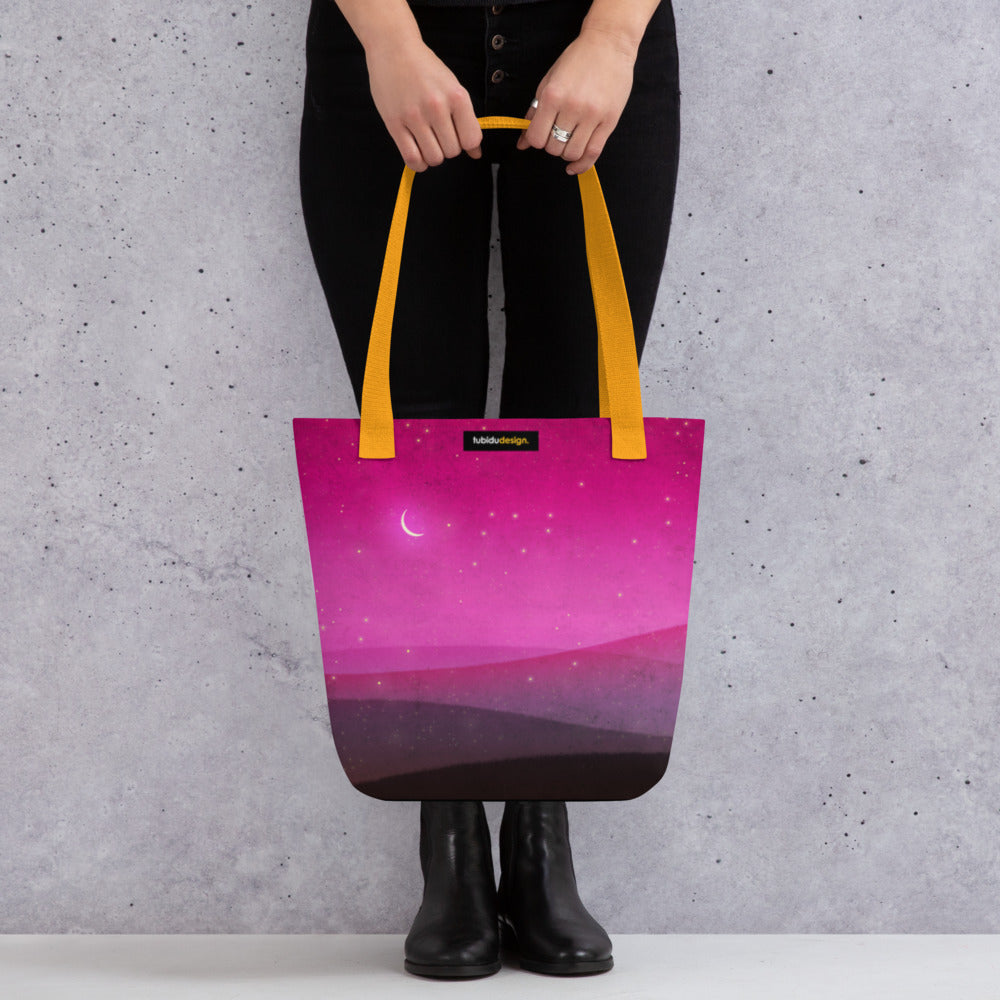 Moonrise (pink) - Illustrated Tote bag