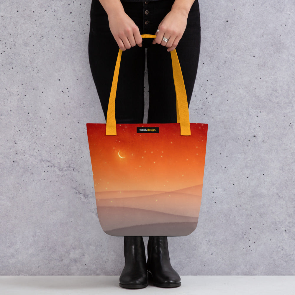 Moonrise (red) - Illustrated Tote bag