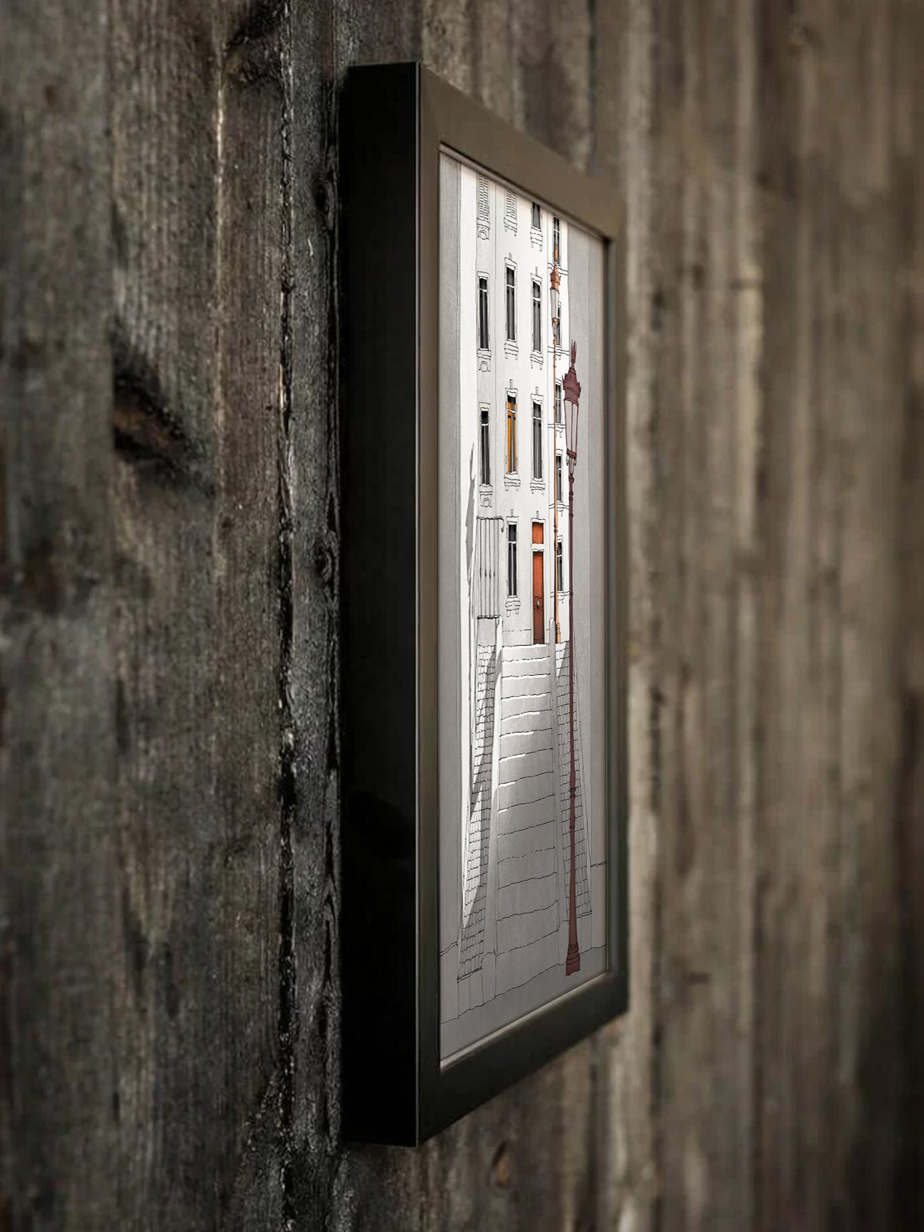 Morning shine (black and white) - Framed Art Print