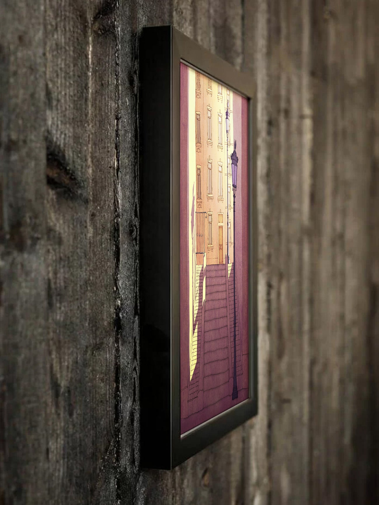 Morning shine (purple) - Framed Art Print