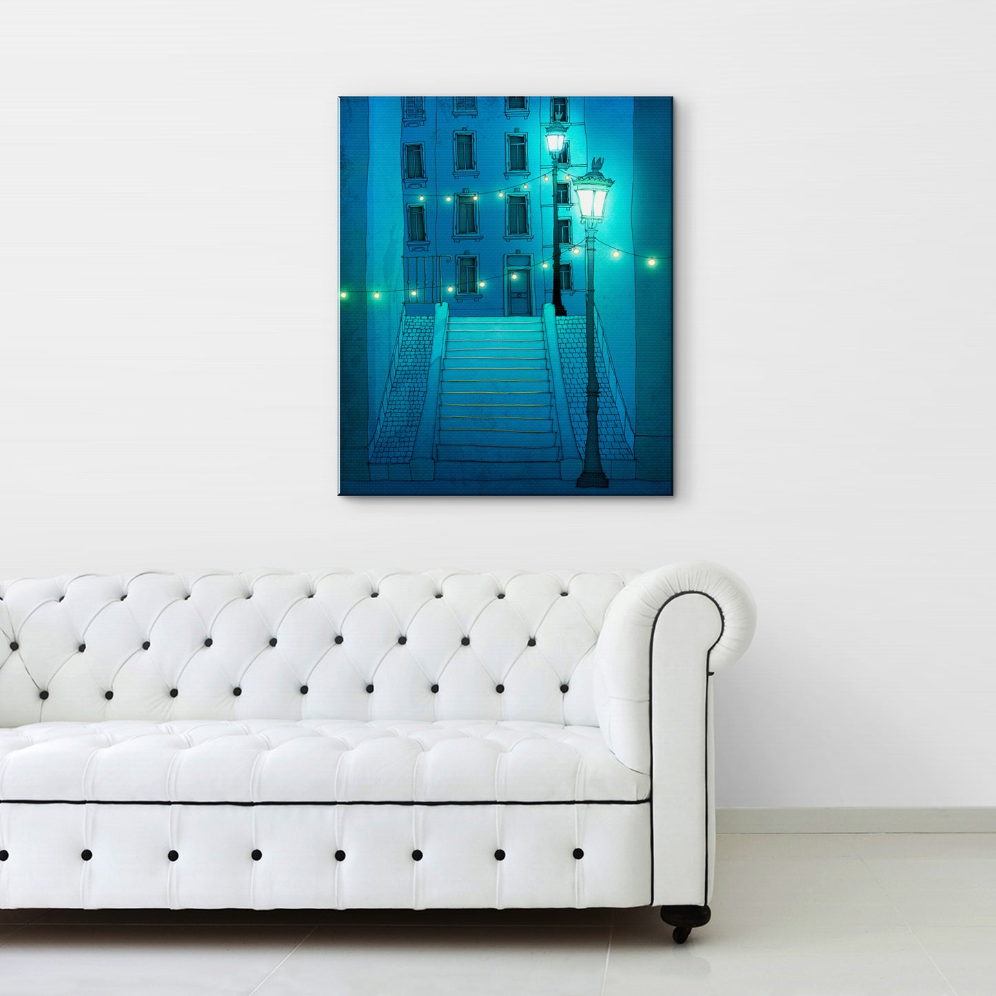 Night walking (blue) - Canvas Art Print