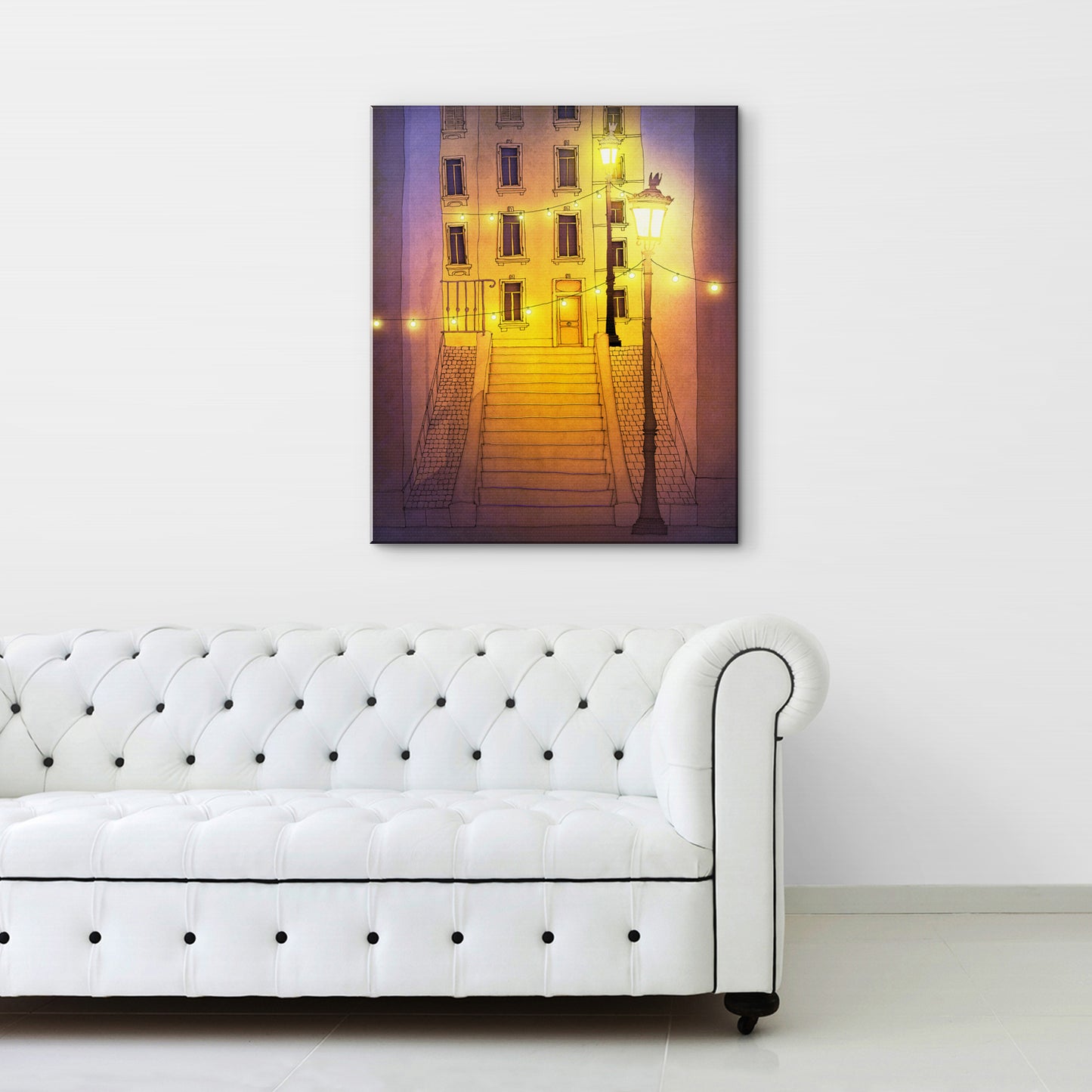 Night walking (purple) - Canvas Art Print