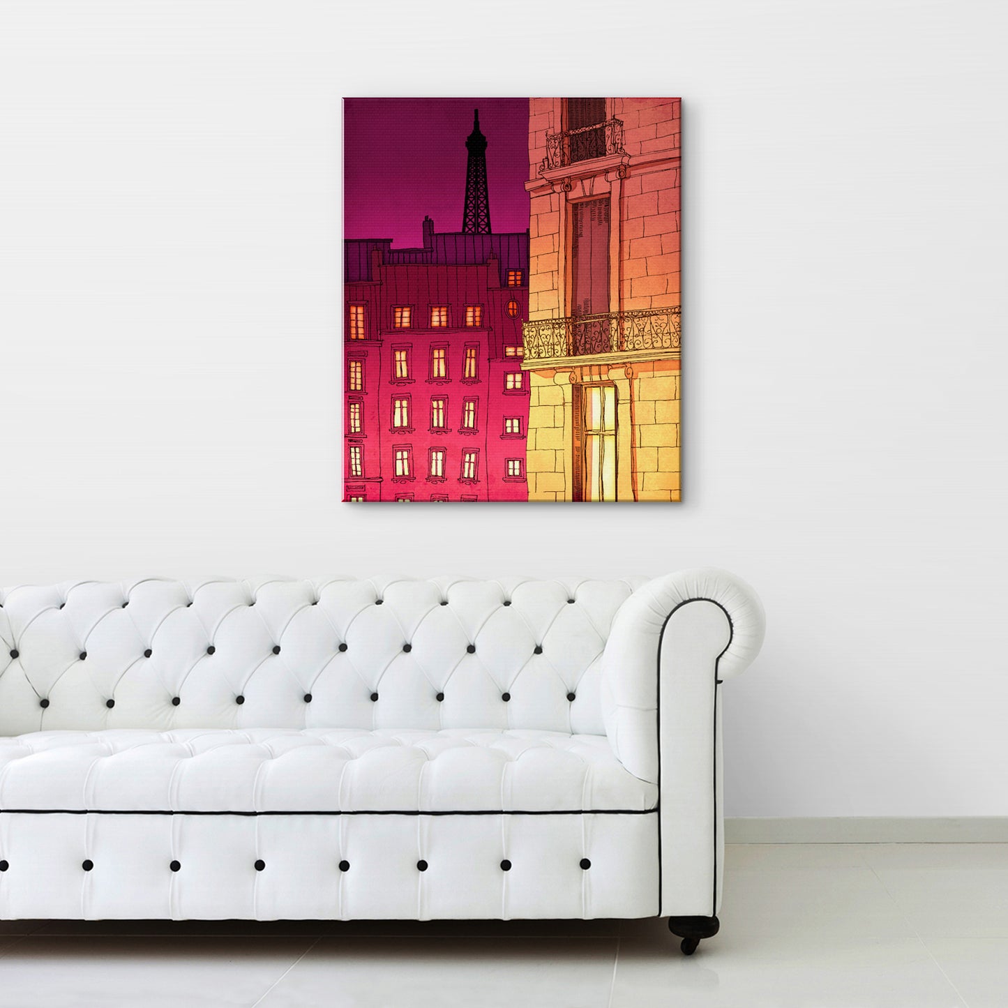 Paris windows (red) - Canvas Art Print