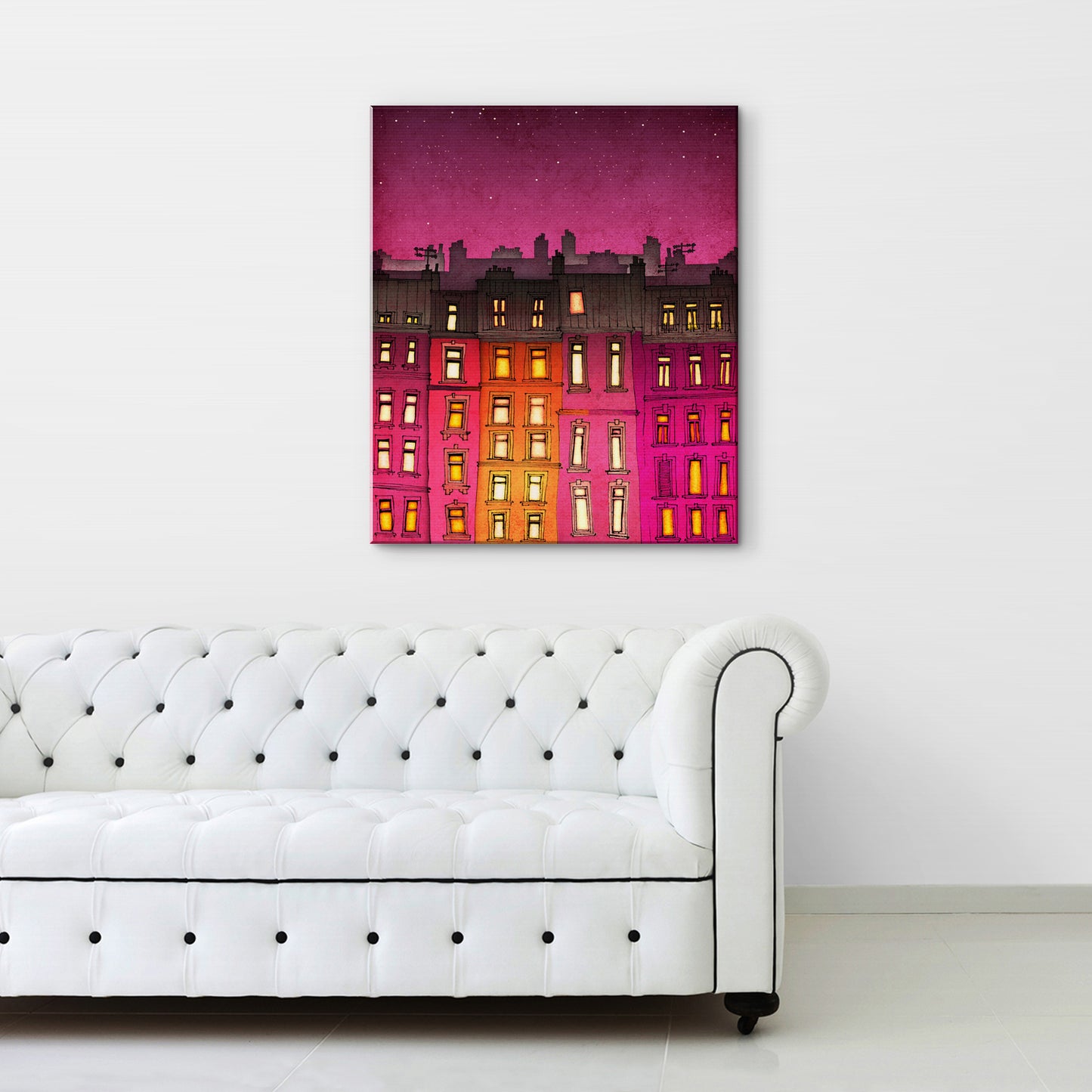 Paris Red facade - Canvas Art Print