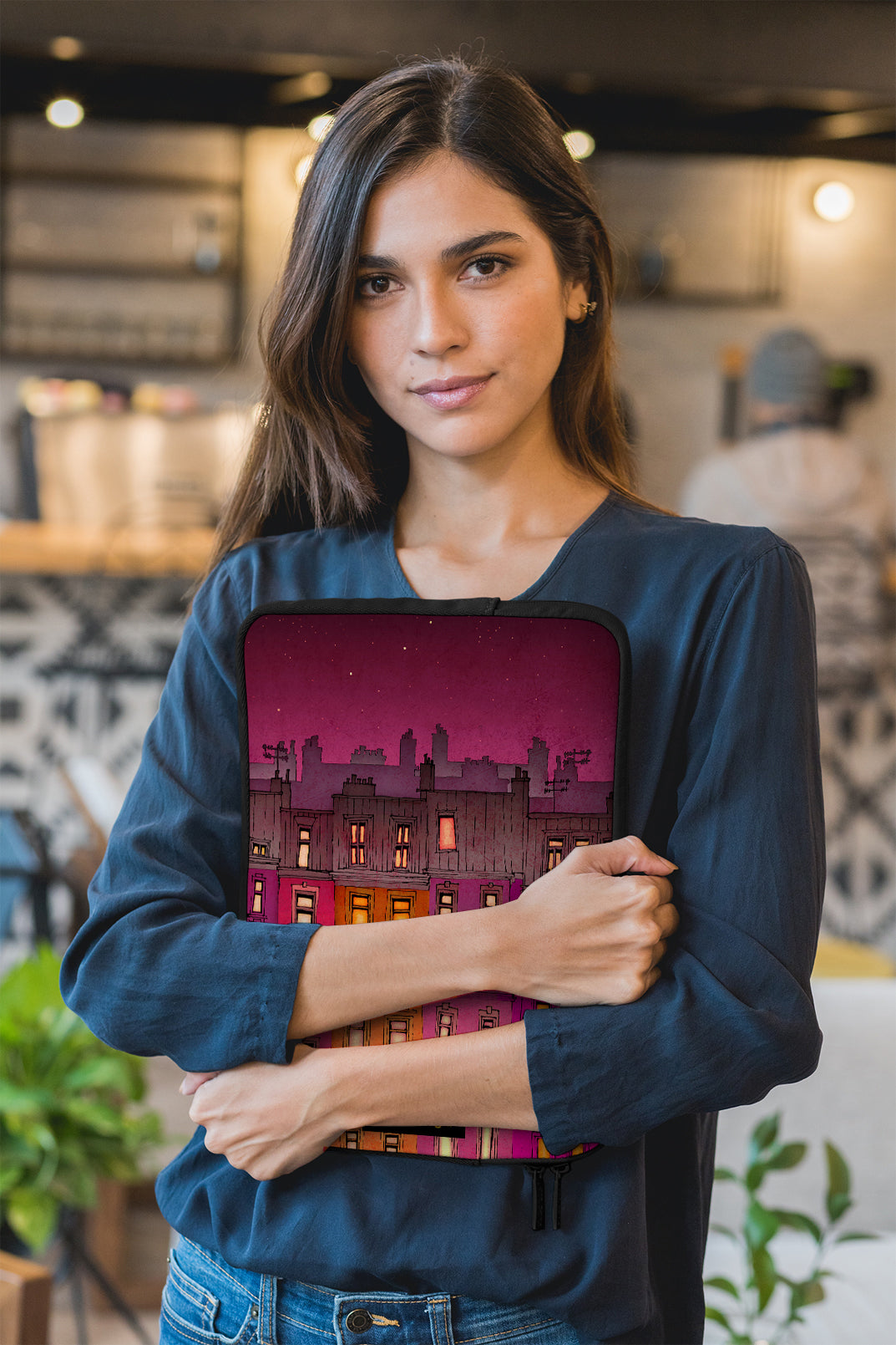 Paris Red facade - Illustrated Laptop Sleeve