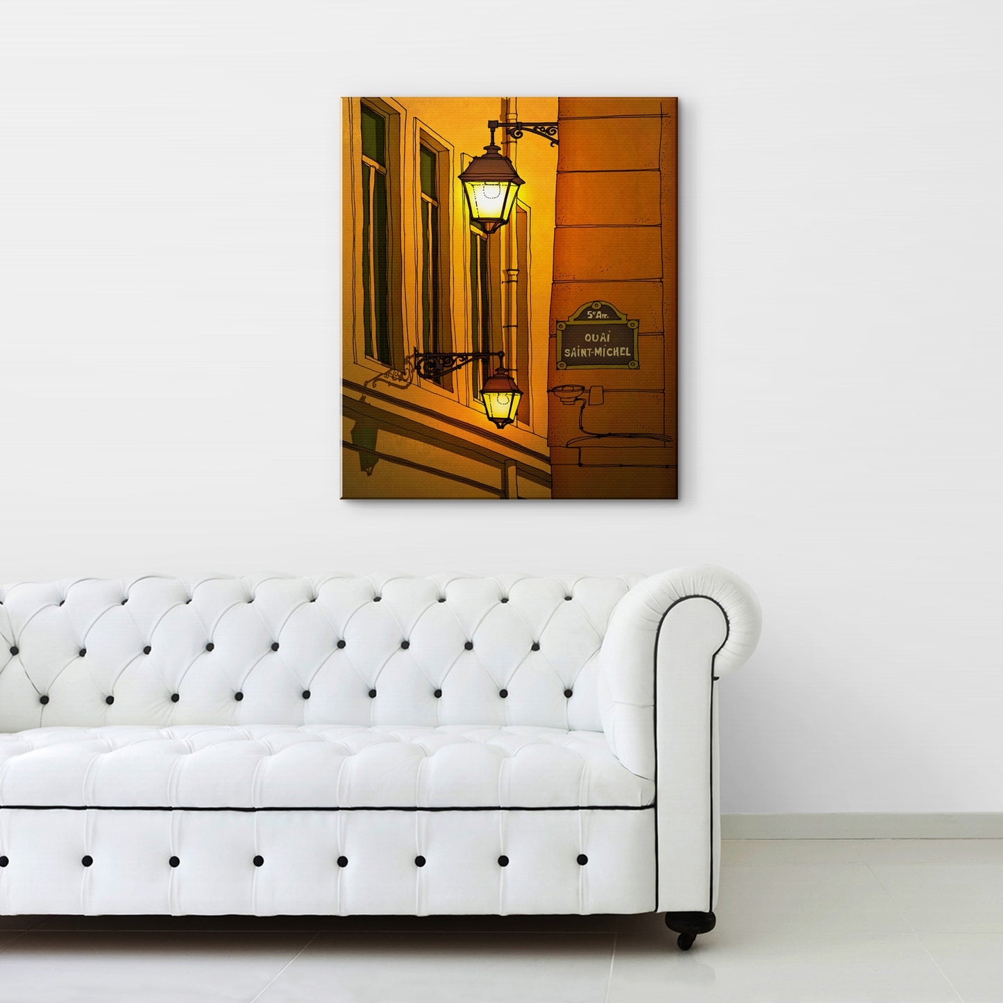 Quai St Michel (yellow) - Canvas Art Print