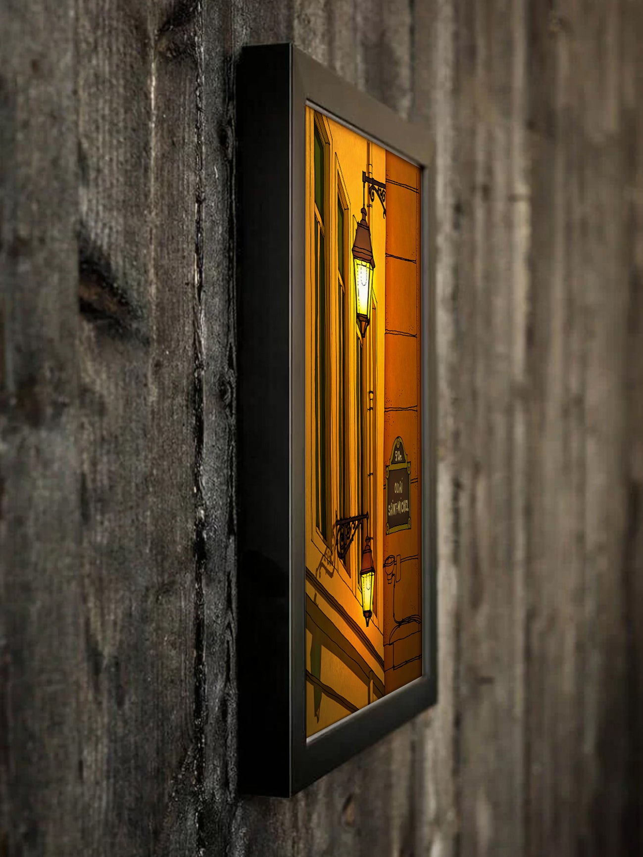 Quai St Michel (yellow) - Framed Art Print