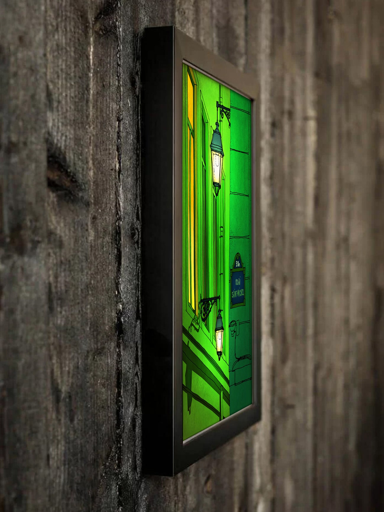 Quai St Michel (green) - Framed Art Print