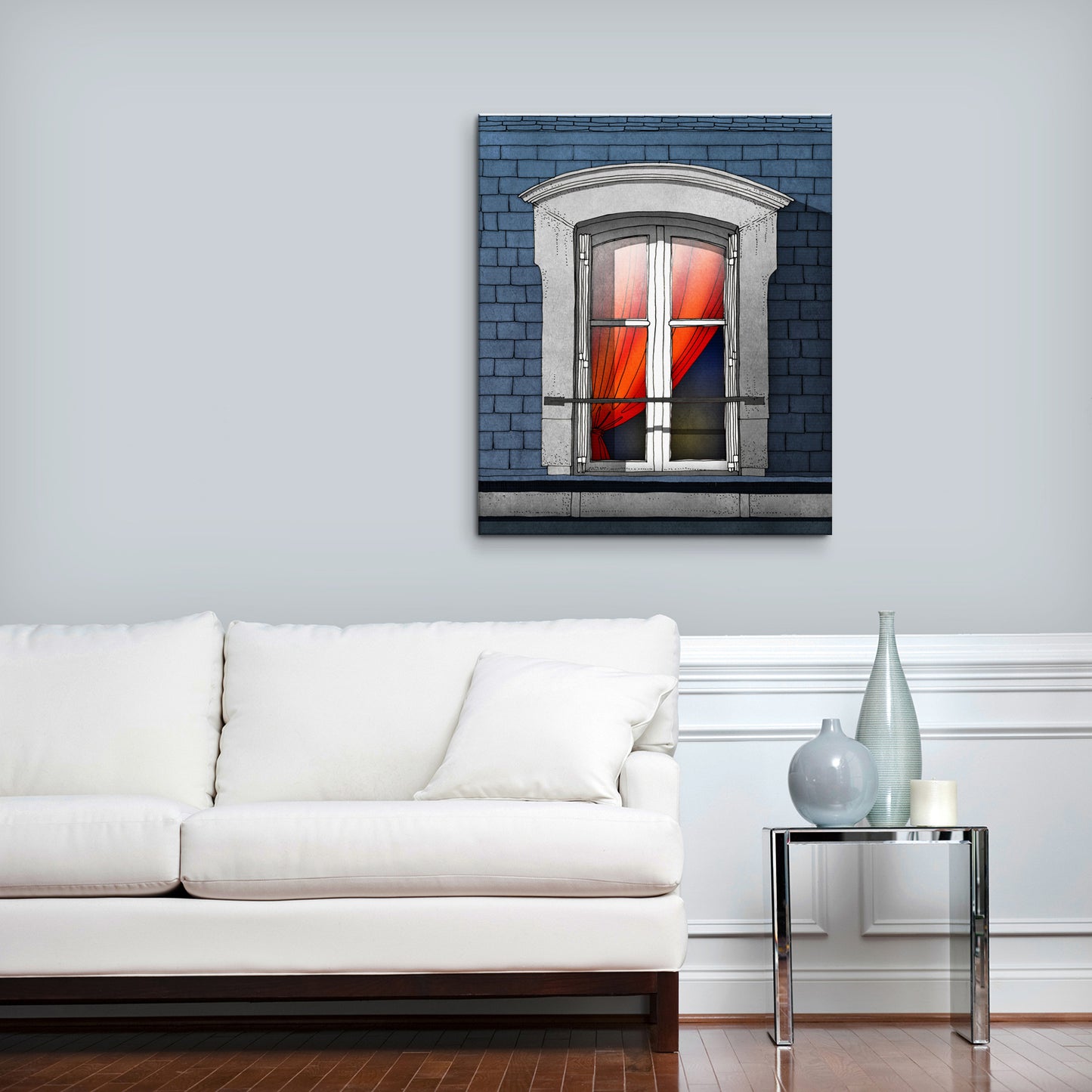 The red curtain - Canvas Art Print