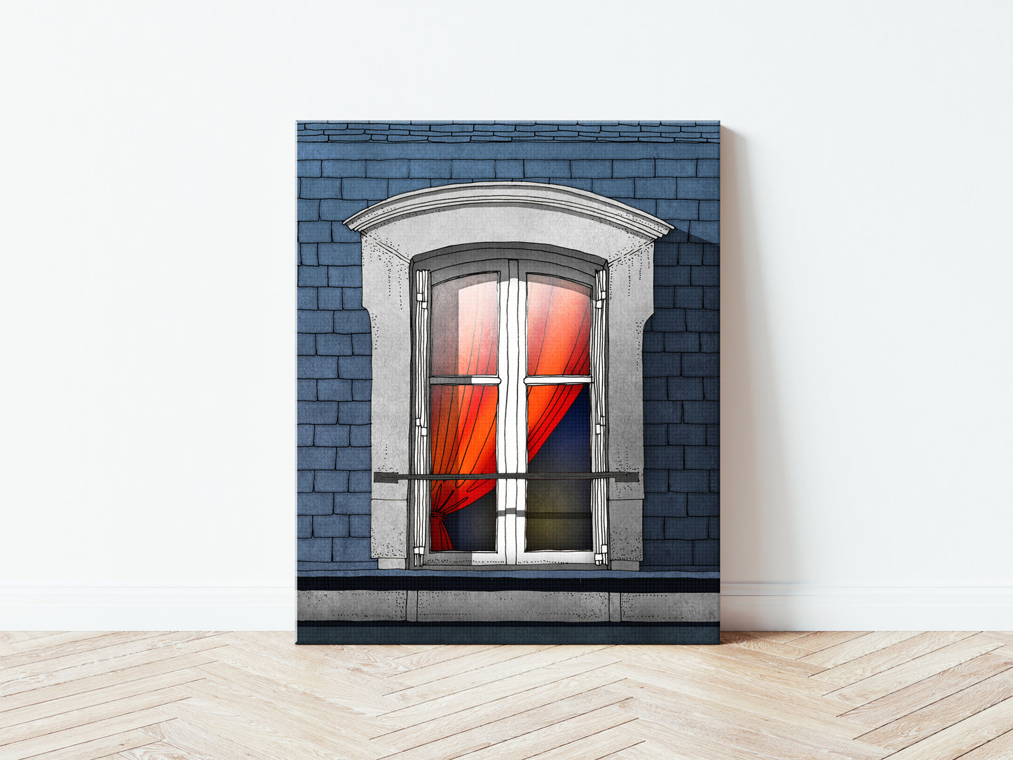 The red curtain - Canvas Art Print
