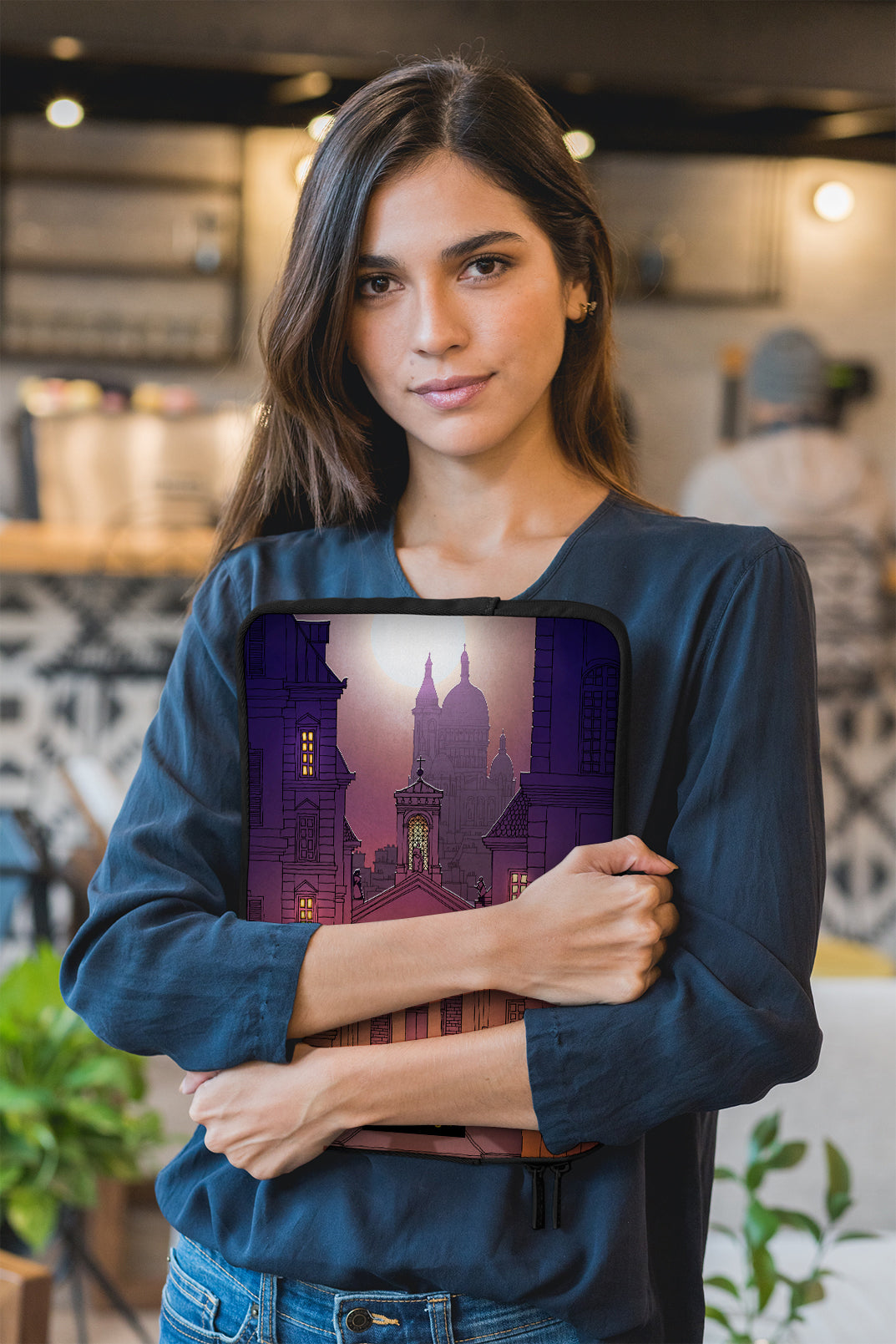 Sacre Coeur (deep purple) - Illustrated Laptop Sleeve