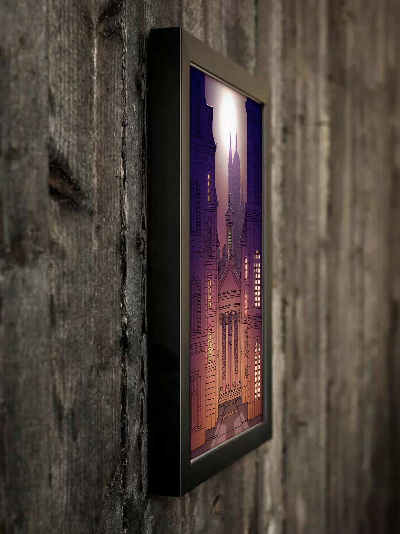 Sacre Coeur (deep purple) - Framed Art Print