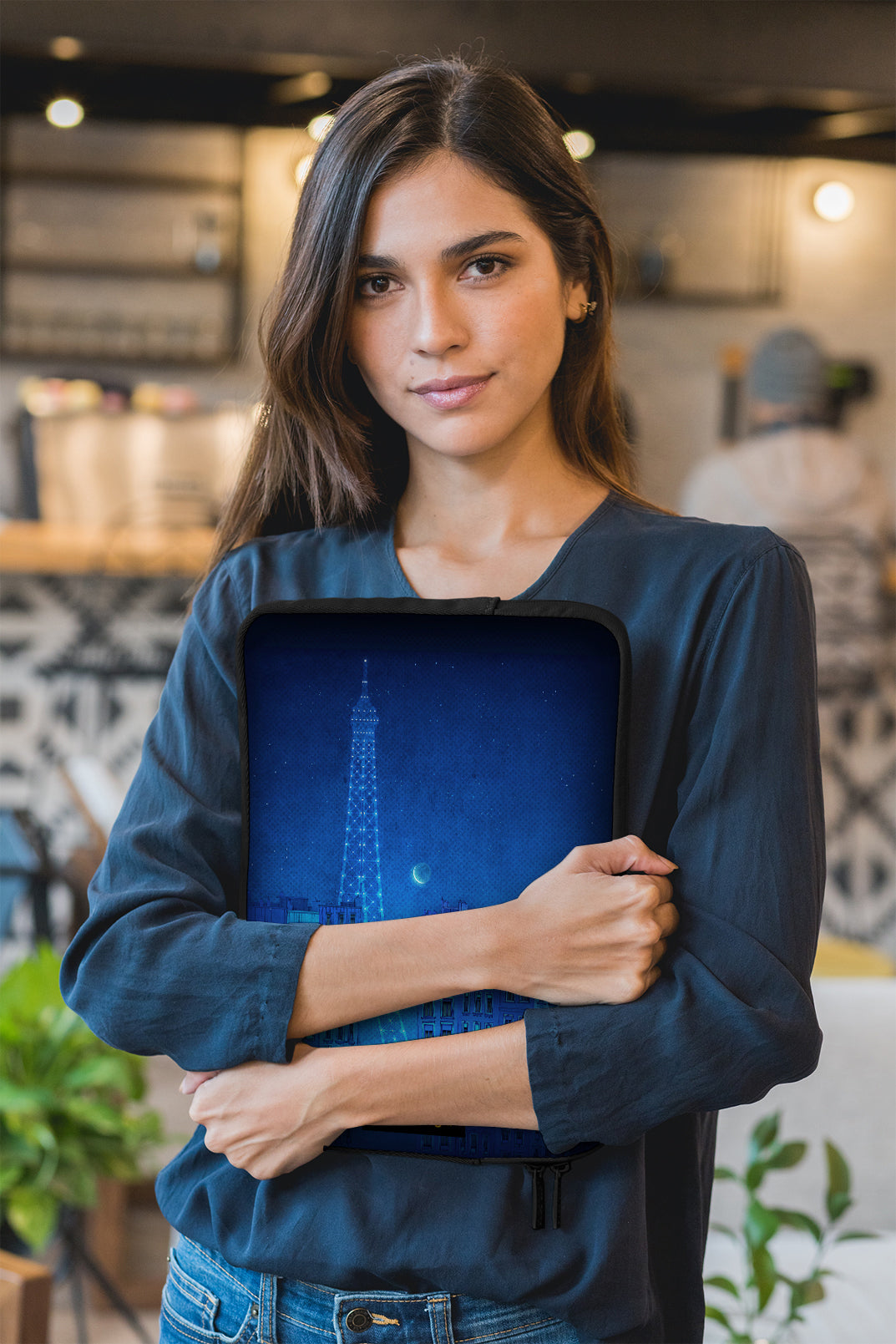 The lights of the Eiffel tower - Illustrated Laptop Sleeve
