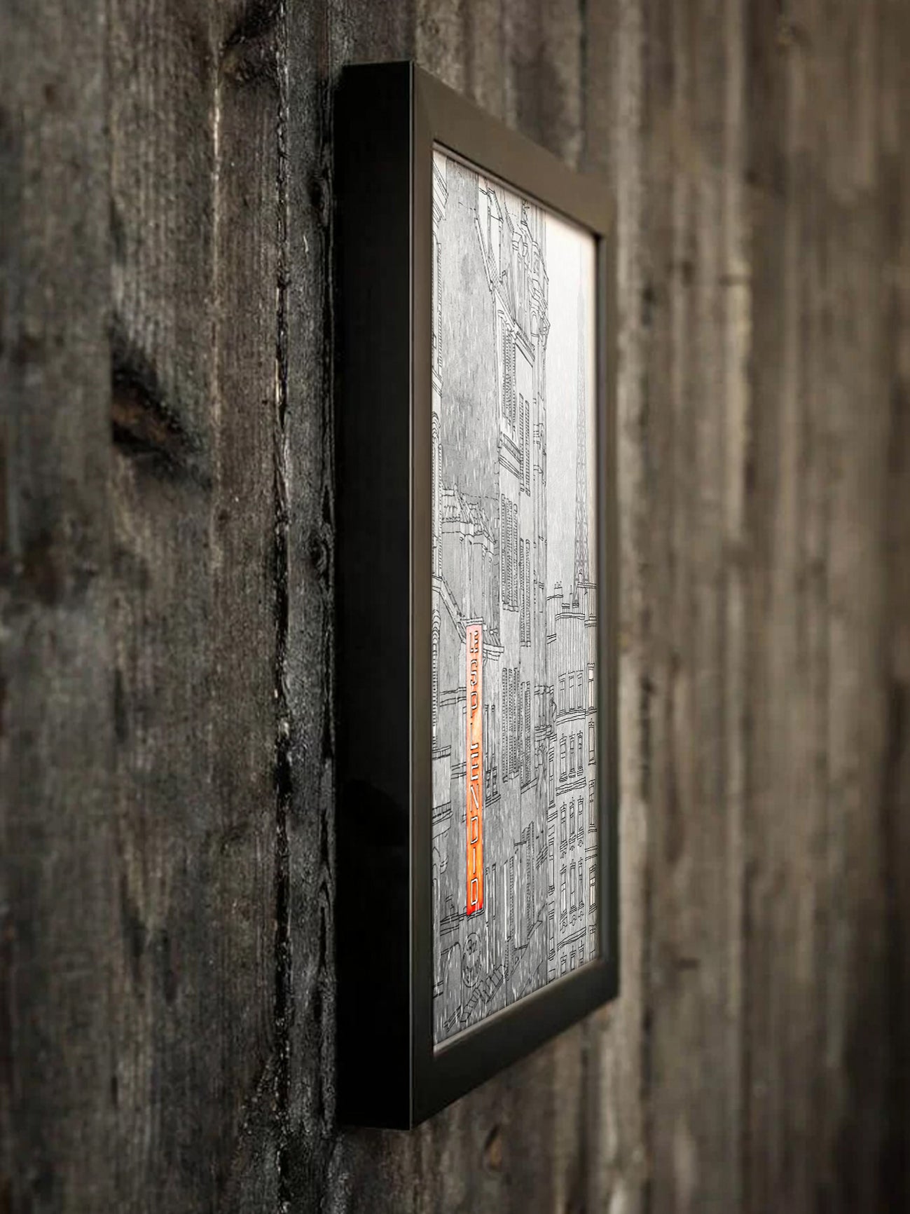 Paris in Winter (red) - Framed Art Print