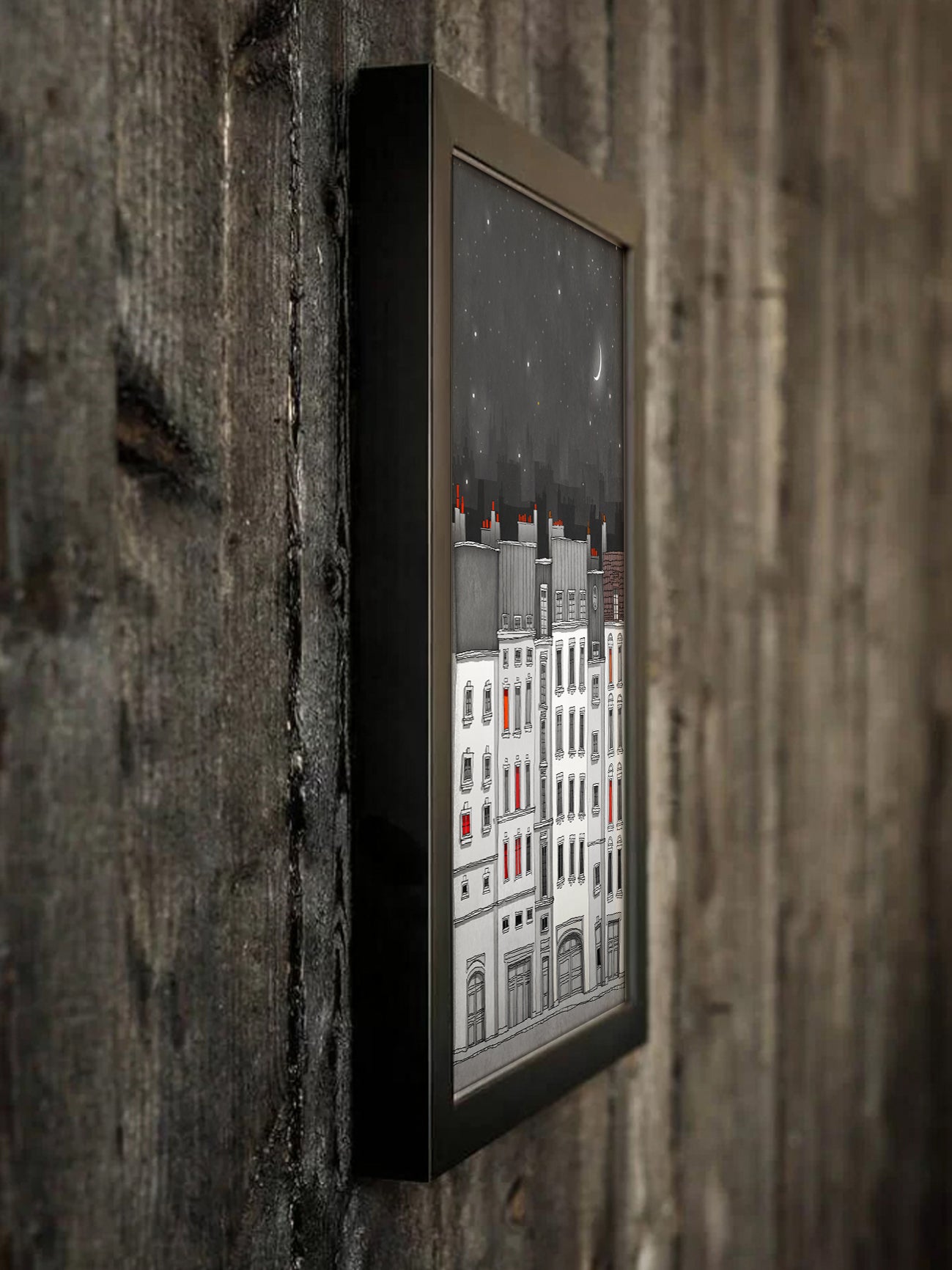 You are not alone (black and white) - Framed Art Print