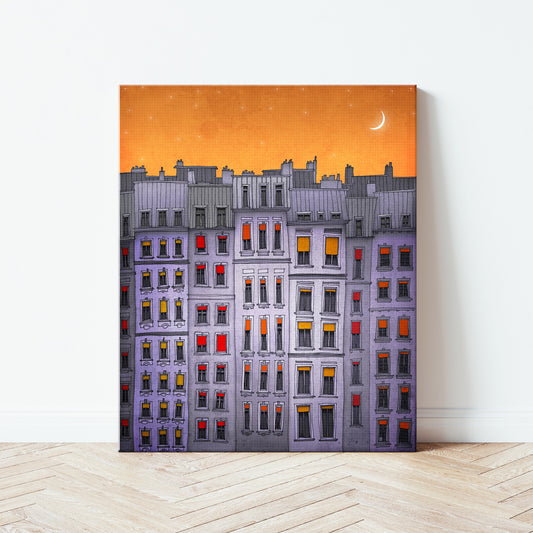 Sleepy houses - Canvas Art Print