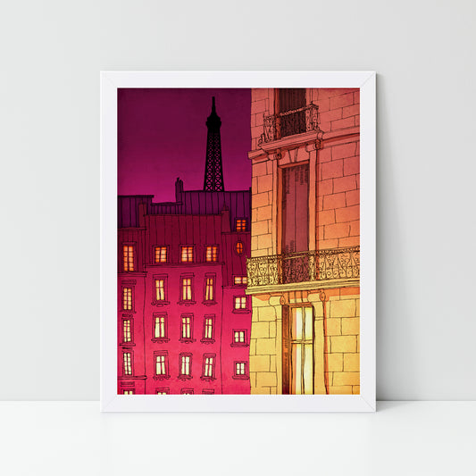 Paris windows (red) - Framed Art Print